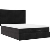  Ottoman krevet s madracima i LED diodama crni 140x200 cm baršun | shoptok.hr