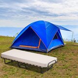  Prenosna postelja za goste na kolesih z vzmetnico iz spominske pene 80 x 190 x 33 cm, bež | Shoptok.si
