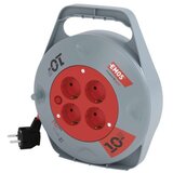  Kolutni podaljšek 10 m / 4 vtičnice / črni / PVC / 230 V / 1 mm2 | Shoptok.si