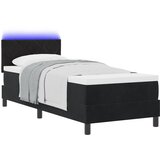 vidaXL Boks Vzmetnica z Vzmetnico & LED Črna 80x200 cm Žamet, (22083246) | Shoptok.si