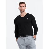 Ombre Men's V-NECK Longsleeve - black Cene
