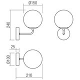  Redo 01-3148 - Zidno svetlo BOWLING 1xE27/42W/230V crno | Eponuda.com