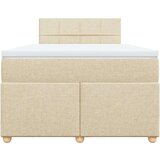  Krevet s oprugama i madracem krem 120 x 200 cm od tkanine | shoptok.hr