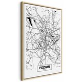  Slika - City Plan: Poznan (1 Part) Vertical 80x120 U prirodnom drvenom okviru | shoptok.hr