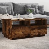 vidaXL Klubska mizica z LED lučkami dimljeni hrast 90x49x40 cm Cene