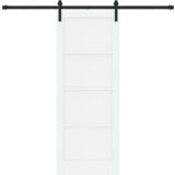 vidaXL Klizna vrata s kompletnim okovima Bijela 78x202 cm Čvrsta drvena borovina | shoptok.hr