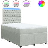 vidaXL Krevet s oprugama i madracem svjetlosivi 120x190 cm baršunasti | shoptok.hr