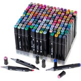 KX5123_3 set dvostranskih alkoholnih markerjev 168 kosov – tanek in širok vrh, stojalo in torbica | Shoptok.si