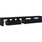 vidaXL TV omarice 3 kosi z LED lučmi Črni hrast inženirski les, TV omarice z LED lučmi 2 kosi Črni hrast 60x35x40 cm inženirski les | Shoptok.si