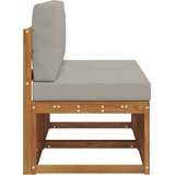  2 Komad Srednja sofa za van Čvrsto drvo akacije Prirodna - Prirodna i svijetlo siva 2x srednja | shoptok.hr
