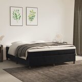 vidaXL Box spring postelja z vzmetnico črna 160x200 cm žamet Cene