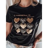 DStreet T-shirt damski w serca LOVETIK czarny | Shoptok.si