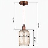 Brilagi LED luster na sajli R GLASS 1xE27/60W/230V prečnik 14 cm bakarna/zadimljeno braon | Eponuda.com