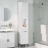 vidaXL Visoka kopalniška omara Bela 31.5 x 33 x 190 cm Konstruiran les | Shoptok.si