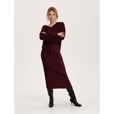Reserved mehko pleten pulover - burgundy Cene