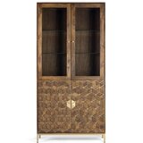GINER Y COLOMER Vitrina iz mangovega lesa z zlatimi poudarki, učinek roja, (22147042) | Shoptok.si