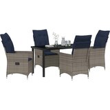  Set stola i stolica s jastukom 5 pcs Siva PE ratan | Eponuda.com