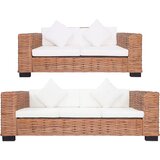 vidaXL 2-dijelni set sofa od prirodnog ratana s jastucima Cijene
