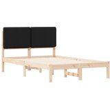 vidaXL Posteljni okvir z oblazinjenim vzglavjem Črna 120 x 190 cm | Shoptok.si