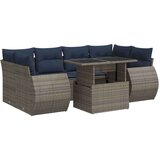 vidaXL 7-dijelni set vrtnih sofa poliratan i bagrem s jastucima sivi | shoptok.hr