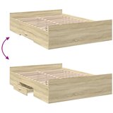  Okvir za krevet s ladicama boja hrasta 140x190 cm drveni | shoptok.hr