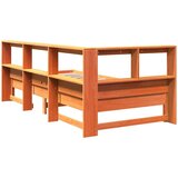  Knjižna postelja brez ležišča vošč. rjava 90x200 cm borovina, (21792984) | Shoptok.si