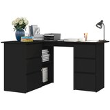  Kutni radni stol crni 145 x 100 x 76 cm konstruirano drvo | shoptok.hr