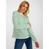 RUE PARIS Sweater-LC-SW-6006.22-white-green Cene