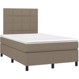  box spring s madracem LED smeđesivi 120 x 200 cm tkanina | shoptok.hr