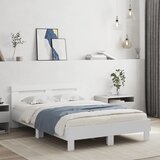  Okvir za krevet s uzglavljem bijeli 120 x 200 cm drveni | Eponuda.com