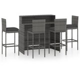  5-dijelni vrtni barski set s jastucima sivi | shoptok.hr