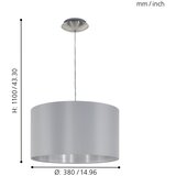 Eglo Maserlo visilica/1, e27, ø380, nikl/mat, siva | shoptok.hr