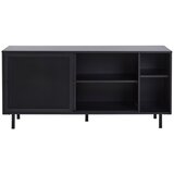 Unique Furniture Črna kovinska komoda z drsnimi vrati 160x75x46 cm Veep – | Shoptok.si