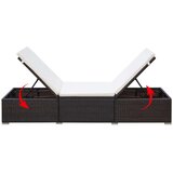 Poli Ležalnik z blazino poli ratan rjav | Shoptok.si