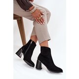 VINCEZA Suede Women's Block Heel Boots with Embossing Lined | shoptok.hr