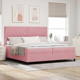  Krevet s opruga kutije Ružičasta 200 x 200 cm Baršun | shoptok.hr