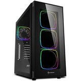 Sharkoon Kućište gaming, TG6 RGB Addressable black ATX, 4x 120mm LED | Eponuda.ba
