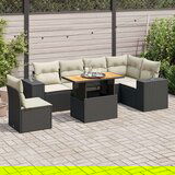 vidaXL 7-dijelni set vrtnih sofa od poliratana s jastucima crni | shoptok.hr