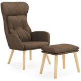  Stol za sproščanje s stolčkom za noge rjavo blago, (20957933) | Shoptok.si