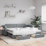  Dnevni krevet na razvlačenje svjetlosivi 80 x 200 cm od tkanine | shoptok.hr