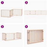  Vrata za pse s vratima sklopiva 4 panela 320 cm drvo topole | Shoptok.si