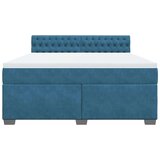 vidaXL Krevet s oprugama i madracem plavi 180x200 cm baršunasti | shoptok.hr