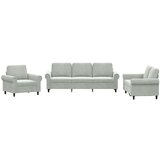 Maison Chic Sedežna garnitura - kavč 3-delna z blazinami svetlo siv žamet, (21728731) | Shoptok.si