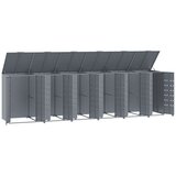  Spremište za 6 kanta za otpad sivo 414 x 79 x 117 cm čelično | shoptok.hr