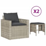 Maison Chic Seti vrtnega pohištva - Vrtna garnitura - Vrtni pohištvo set 4-delna z blazinami siv poli ratan, (21796097) Cene