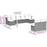  9-dijelni set vrtnih sofa s jastucima poliratan smeđi | shoptok.hr