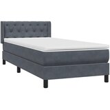 Box Spring krevet s madracem tamno sivi 80x210 cm baršun | shoptok.hr