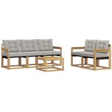vidaXL Zunanja garnitura za sedenje 6 pcs Bela in svetlo siva, (5000281031) | Shoptok.si
