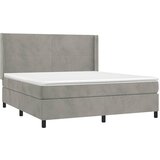  box spring s madracem LED svjetlosivi 160x200 cm baršun | shoptok.hr