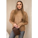 Kesi Sweater with decorative Camel ruffle | shoptok.hr